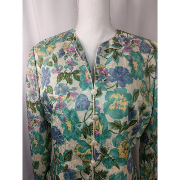 Adrianna Papell 100% silk multi color flower print - Picture 4 of 9